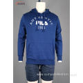 Cotton fleece pullover sweatshirt with hood